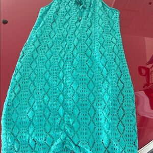 Lily Rose Aqua Crochet Beach Dress